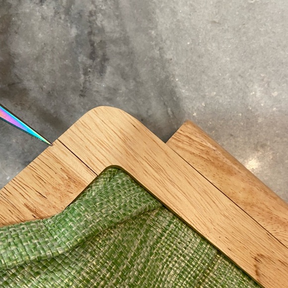 Francesca’s Florence Pleated Wood Frame Clutch Interior Pocket - Picture 7 of 12